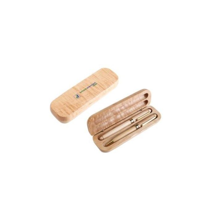 Etui en bois 2 stylos à bille en bois